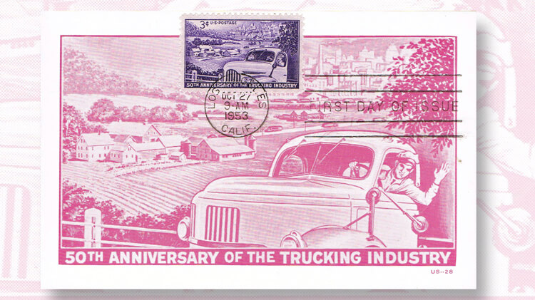 first-day-postcard-trucking-industry-stamp