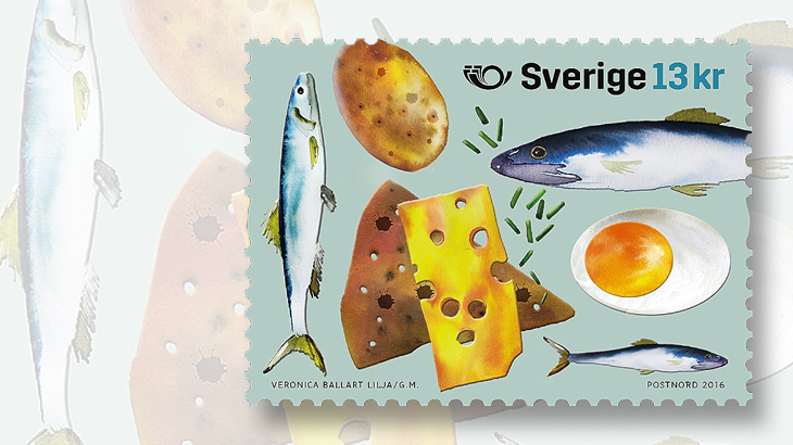 food-cultures-stamps-sweden-herring-chives-potato-egg-bread