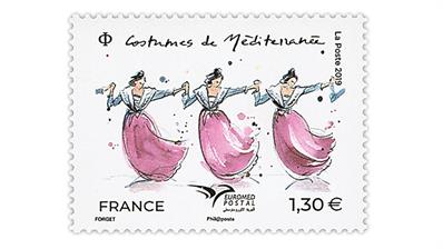 france-2019-euromed-mediterranean-costumes-stamp