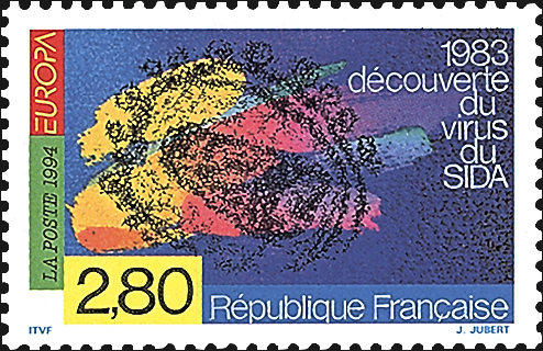 france-aids-pasteur-institute-stamp-1994