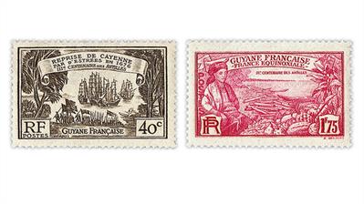 french-guiana-1935-french-possessions-west-indies-tercentenary-stamps