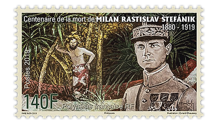 french-polynesia-astronomer-milan-rastislav-stefanik-stamp