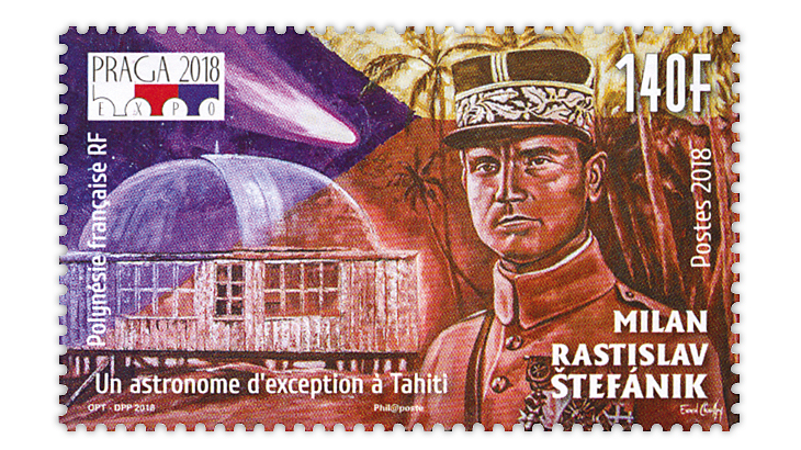 french-polynesia-milan-rastislav-stefanik-tahiti-observatory-stamp