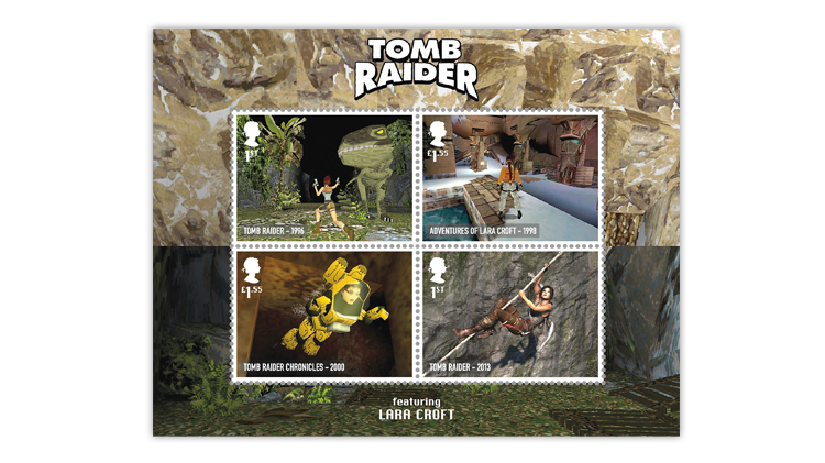 great-britain-2020-classic-video-games-tomb-raider-souvenir-sheet