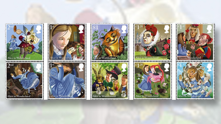 great-britain-alice-adventures-wonderland-stamps