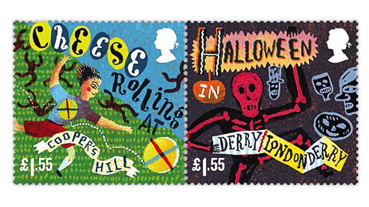 great-britain-curious-customs-stamps-cheese-rolling