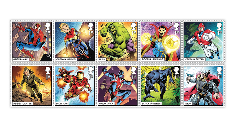 Great Britain Marvel stamps