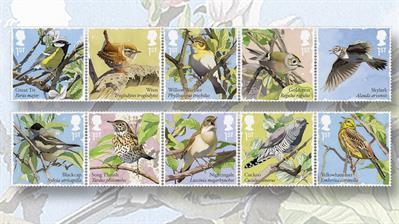 great-britain-ten-first-class-songbird-stamps