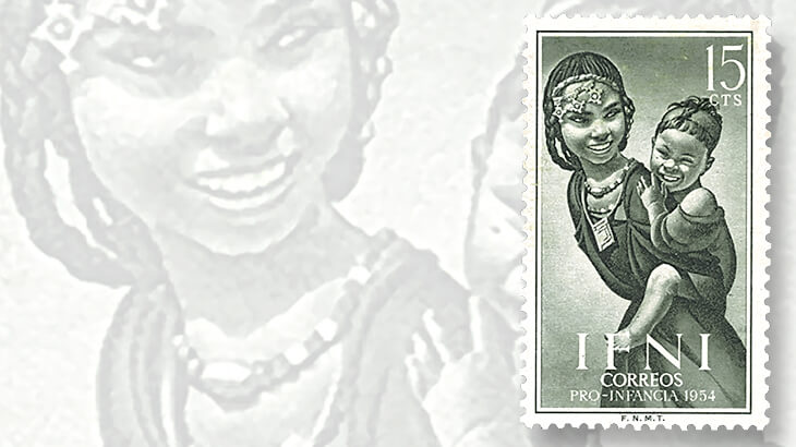 ifni-mother-and-child-stamp