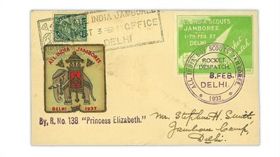 india-1937-all-india-scouts-jamboree-rocket-mail-cover