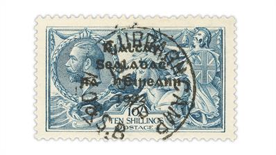 ireland-1922-gray-blue-10-shilling-seahorses-stamp