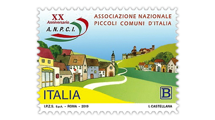 italy-20th-anniversary-national-association-of-small-towns-of-italy-stamp