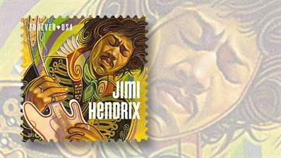 jimi-hendrix-music-icons-stamp