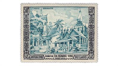 laos-1954-temples-airmail-stamp