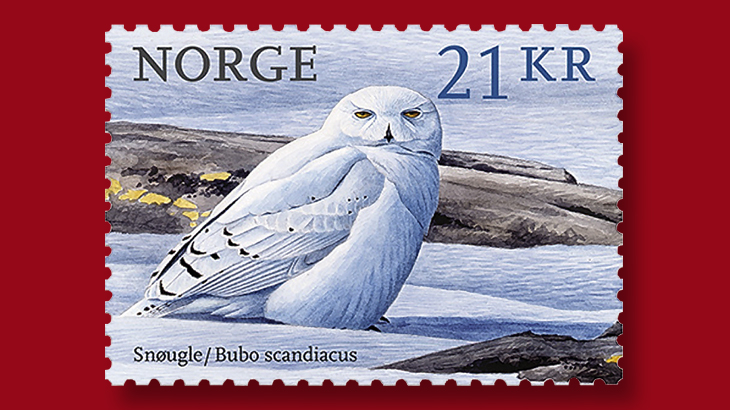 large-owl-norway-bird-definitive-series-stamp