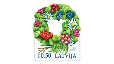 latvia-festival-floral-crown-stamp