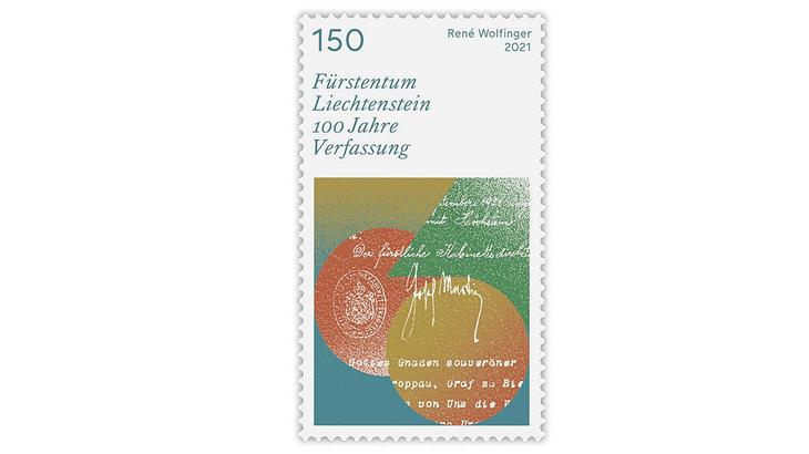 liechtenstein-2021-100th-anniversary-constitution-stamp