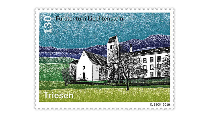 liechtenstein-village-views-saint-marys-chapel-stamp