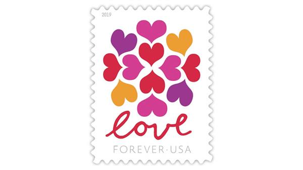 Love Hearts Blossom forever stamp