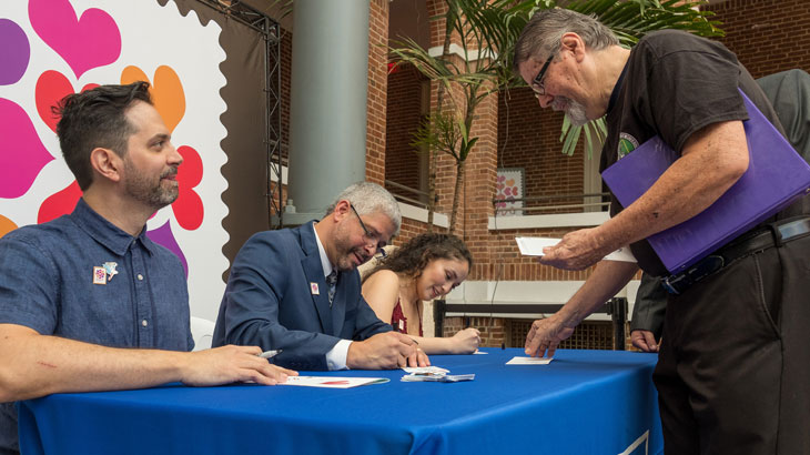 Love Hearts Blossom ceremony autograph session