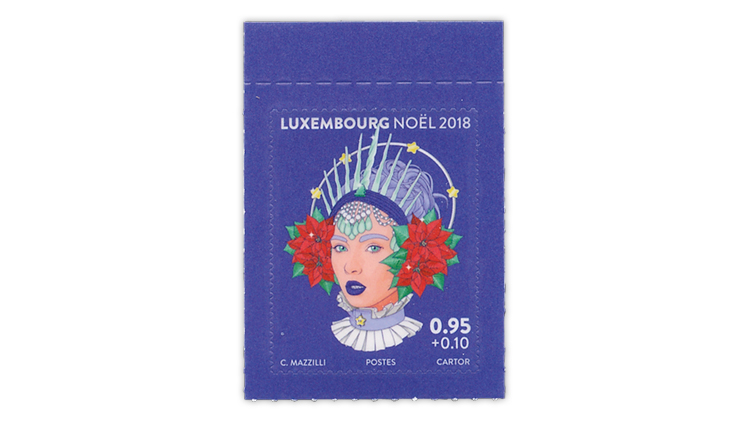 Luxembourg Christmas stamps with selvage