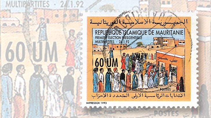 mauritania-first-multiparty-presidential-election-stamp-1993