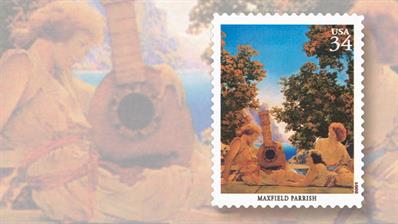 maxfield-parrish-artist-illustrator-stamp