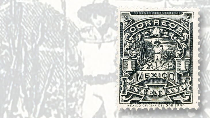 mexico-black-1895-one-centavo-letter-carrier-mulitas-stamp