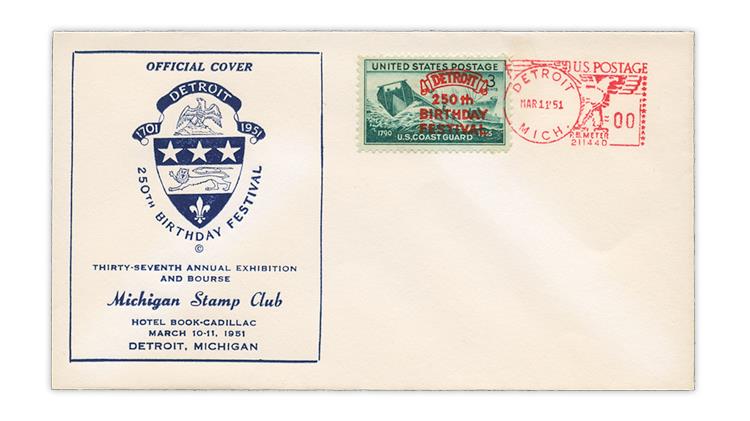 michigan-stamp-club-detroit-250th-anniversary-cover