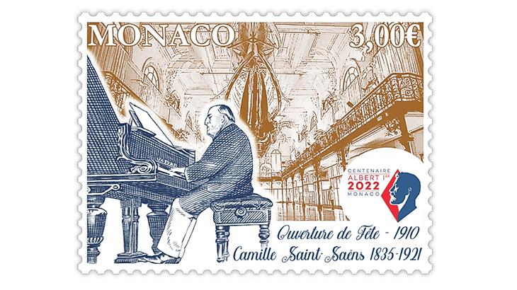 monaco-2021-camille-saint-saens-100th-death-anniversary-stamp