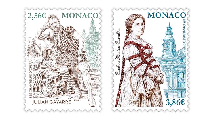 monaco-2021-opera-singers-julian-gayarre-caroline-miolan-carvalho-stamps