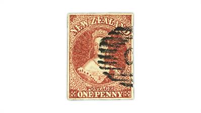 new-zealand-1855-dull-carmine-queen-victoria-stamp-white-paper-large-star-watermark