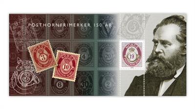 norway-150th-anniversary-post-horn-stamp-design-souvenir-sheet