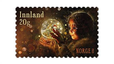 norway-christmas-girl-snow-globe-stamp