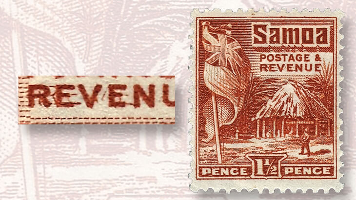 one-and-a-half-penny-hut-and-flag-revenue-stamps