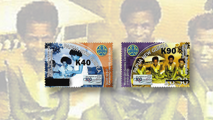 papua-new-guinea-surcharges-girl-guides-centenary-stamps