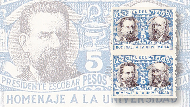 paraguay-university-of-asuncion-imperforate-horizontal-pair-1940