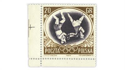 poland-1956-olympic-games-melbourne-invert-stamp