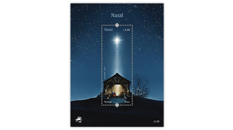 portugal-light-emitting-diode-star-of-bethlehem-christmas-souvenir-sheet