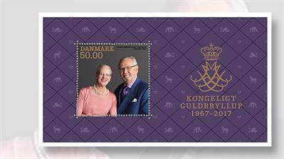 queen-margrethe-prince-henrik-golden-wedding-anniversary-souvenir-sheet