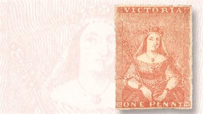 red-brown-victoria-1d-stamp