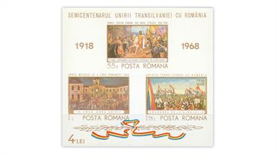 romania-1968-50th-anniversary-union-transylvania-romania-souvenir-sheet