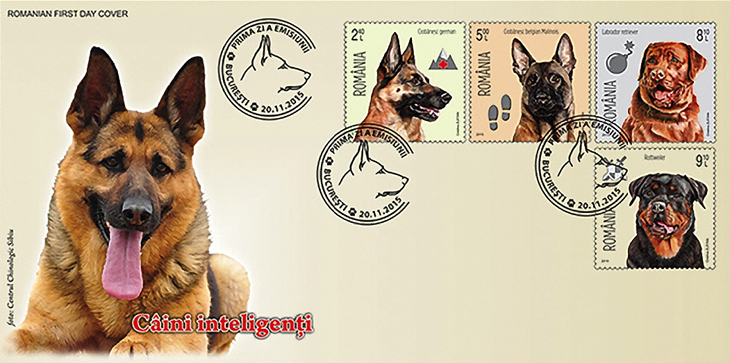 romania-2015-intelligent-dogs-stamps