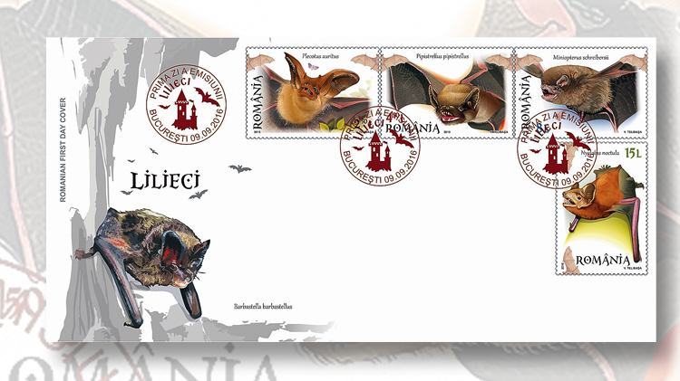 romanian-bats-first-day-cancel-stamp