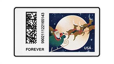 santa-sleigh-reindeer-computer-vended-stamp