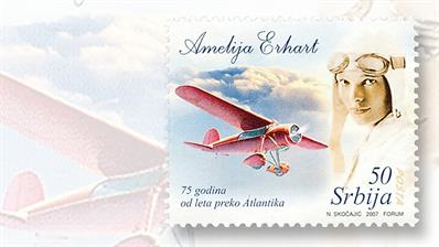 serbia-amelia-earhart-stamp