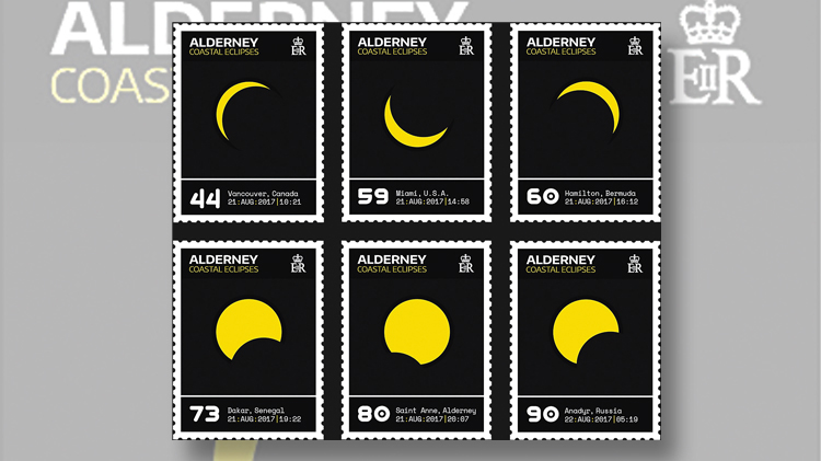 six-stamps-alderney-total-solar-eclipse