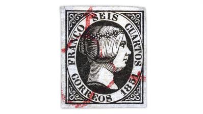 spain-1851-queen isabella-stamp