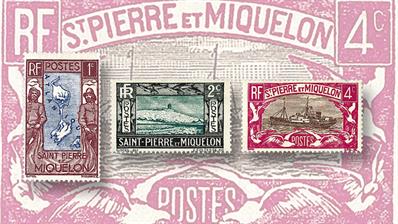 st-pierre-miquelon-1932-1933-map-lighthouse-fish-stamps