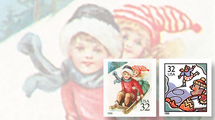 stamp-collecting-basics-christmas-1995-1996-united-states-sledding-skating